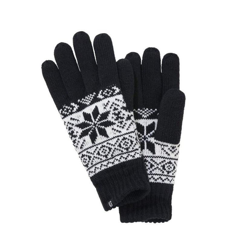 Rukavice SNOW pletené ČERNÉ - Barva: ČERNÁ - BLACK, Velikost: L