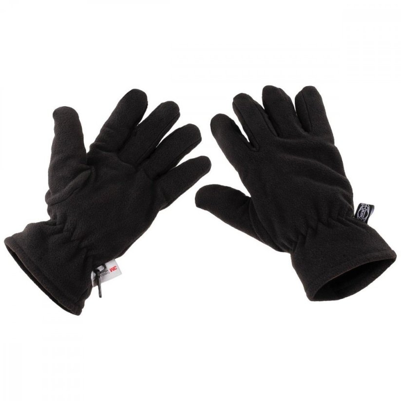 Rukavice prstové fleece Thinsulate™ ČERNÉ - Barva: ČERNÁ - BLACK, Velikost: L